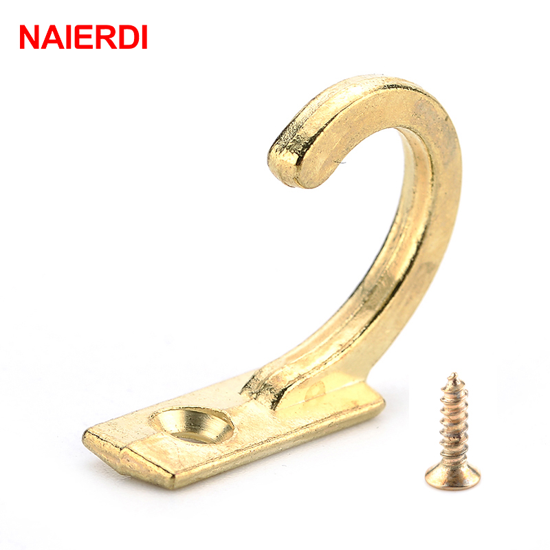 Furniture Hardware Suppliers - Naierdi-小さなアンティークウォールフック,10個,湾曲したバックル,木製のジュエリーボックス用のロッククラスプフック,家具ハードウェア