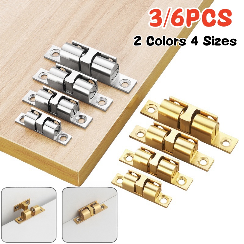 Furniture Hardware Suppliers - 3/6 個キャビネットクローゼットドアボールキャッチ、真鍮ダブルローラースプリングボールキャッチラッチ、家具ドアロック、調整可能なテンションラッチ