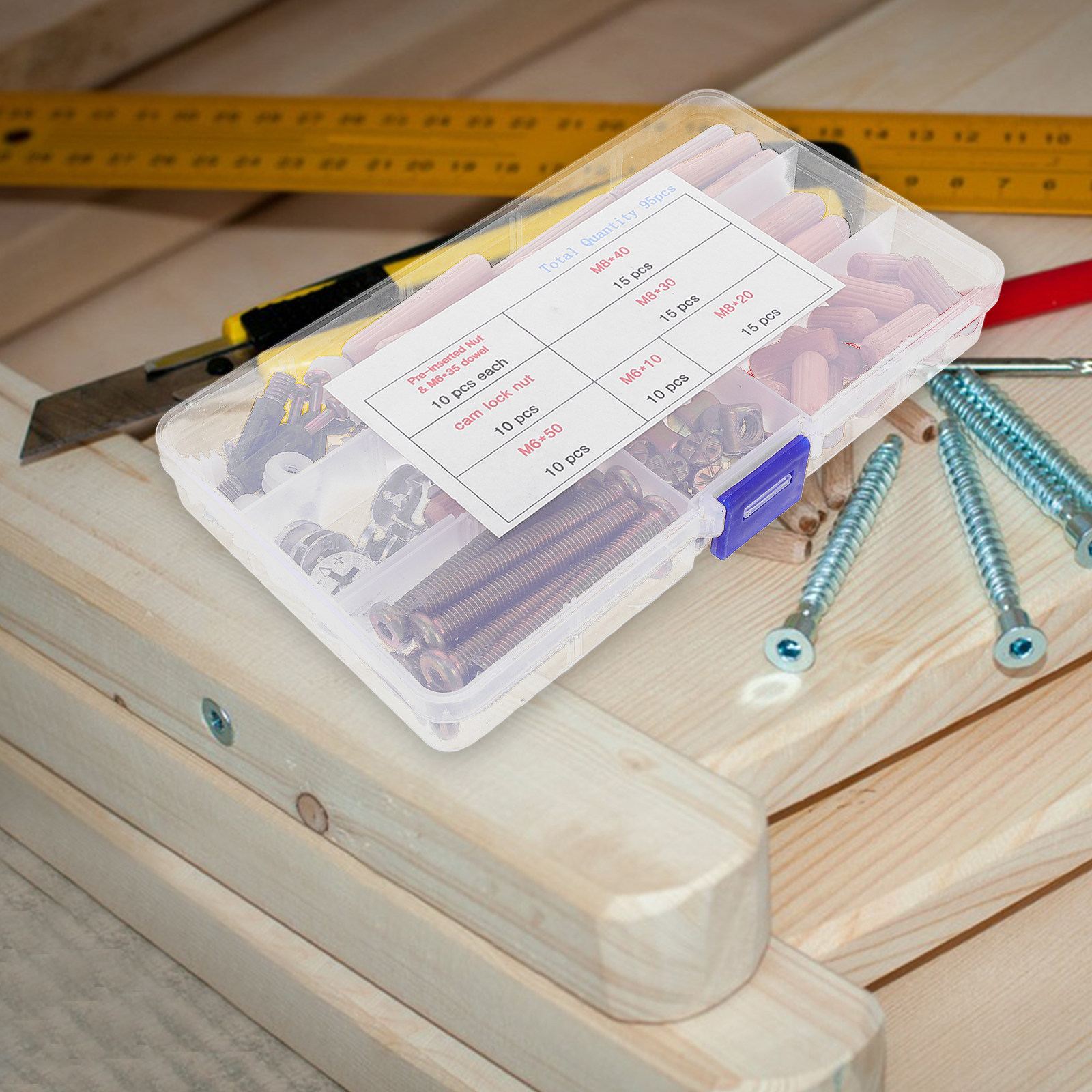 95個入り二段ベッド用金具セット 家具用ネジ ボルト バレル - Furniture And Hardware のレビューと価格